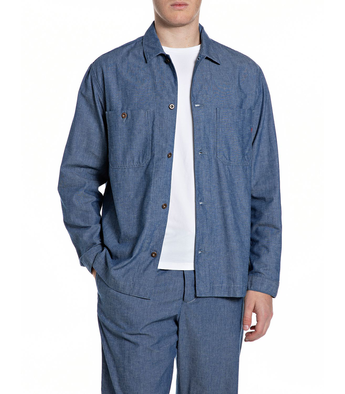 シャンブレーオーバーシャツ（セットアップ）